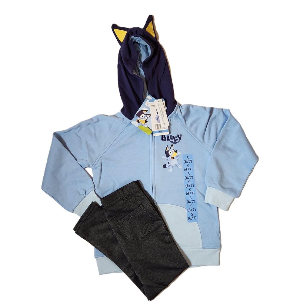 Bluey Full-Zip Hoodie + Jeggings Set Youth Girls 6/7 NWT